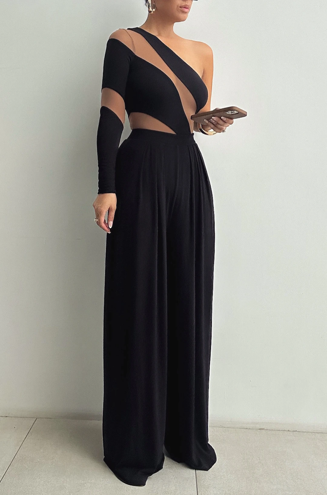 Jluxbasix Black Devyn Wide Leg Pants