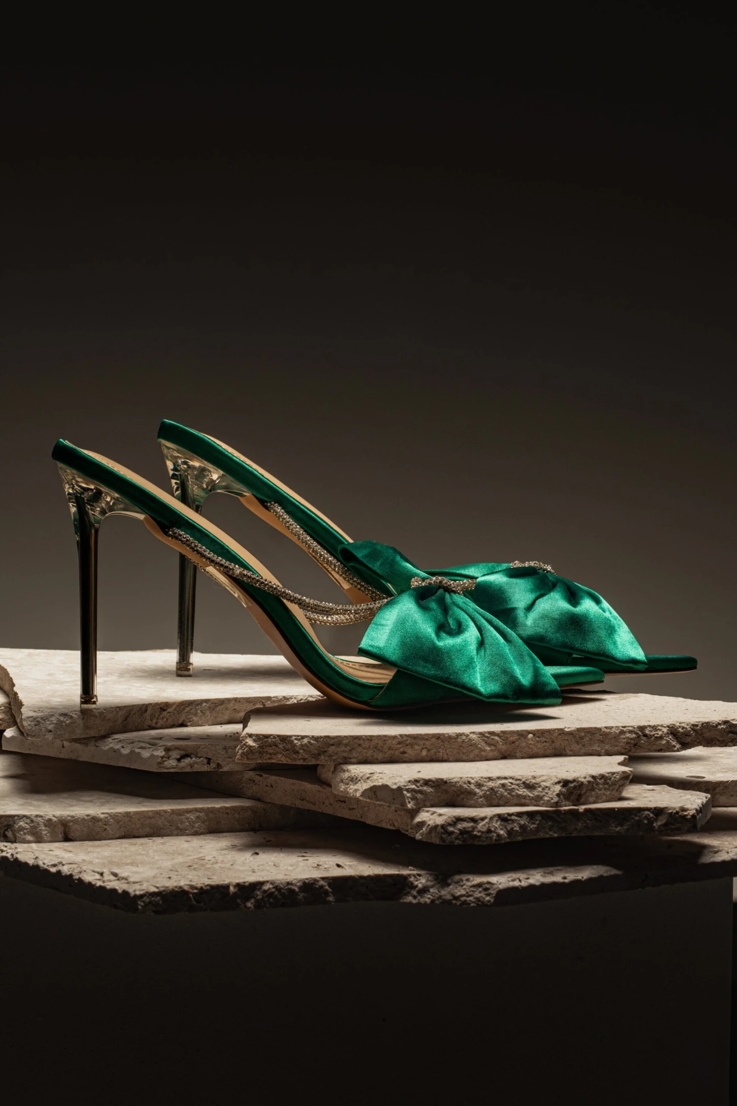 Emerald Shimmer And Shine Rhinestone Heels - Image 6