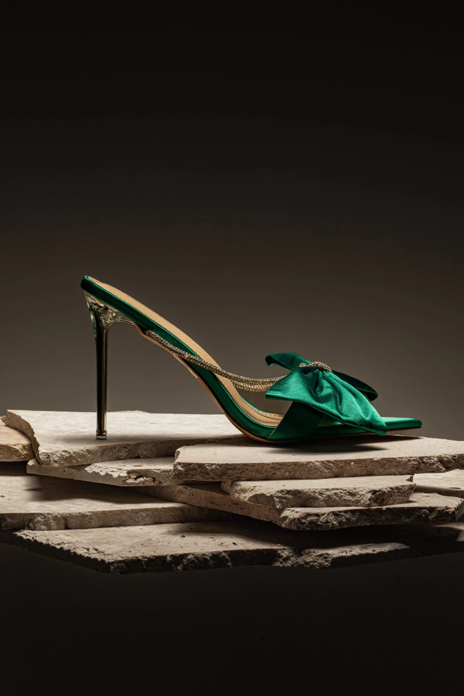 Emerald Shimmer And Shine Rhinestone Heels - Image 7