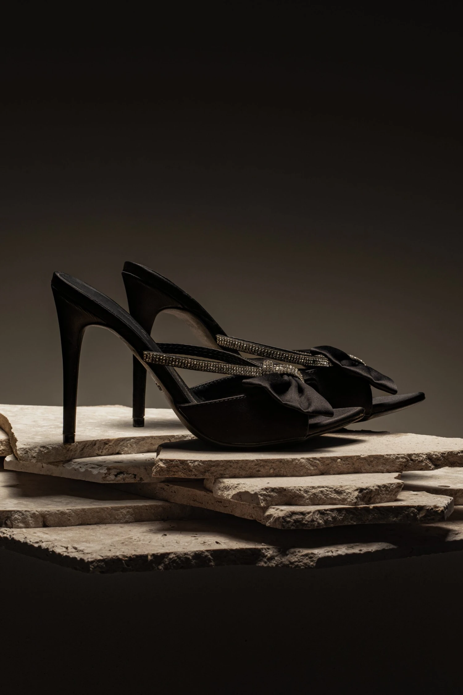 Black Glimmer Of Sparkle Rhinestone Heels - Image 5