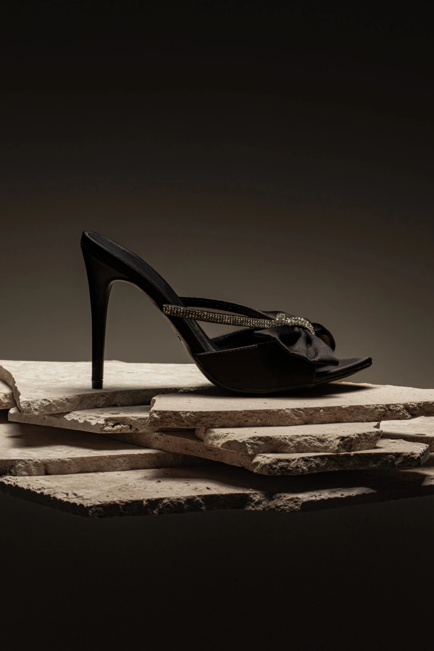 Black Glimmer Of Sparkle Rhinestone Heels - Image 6