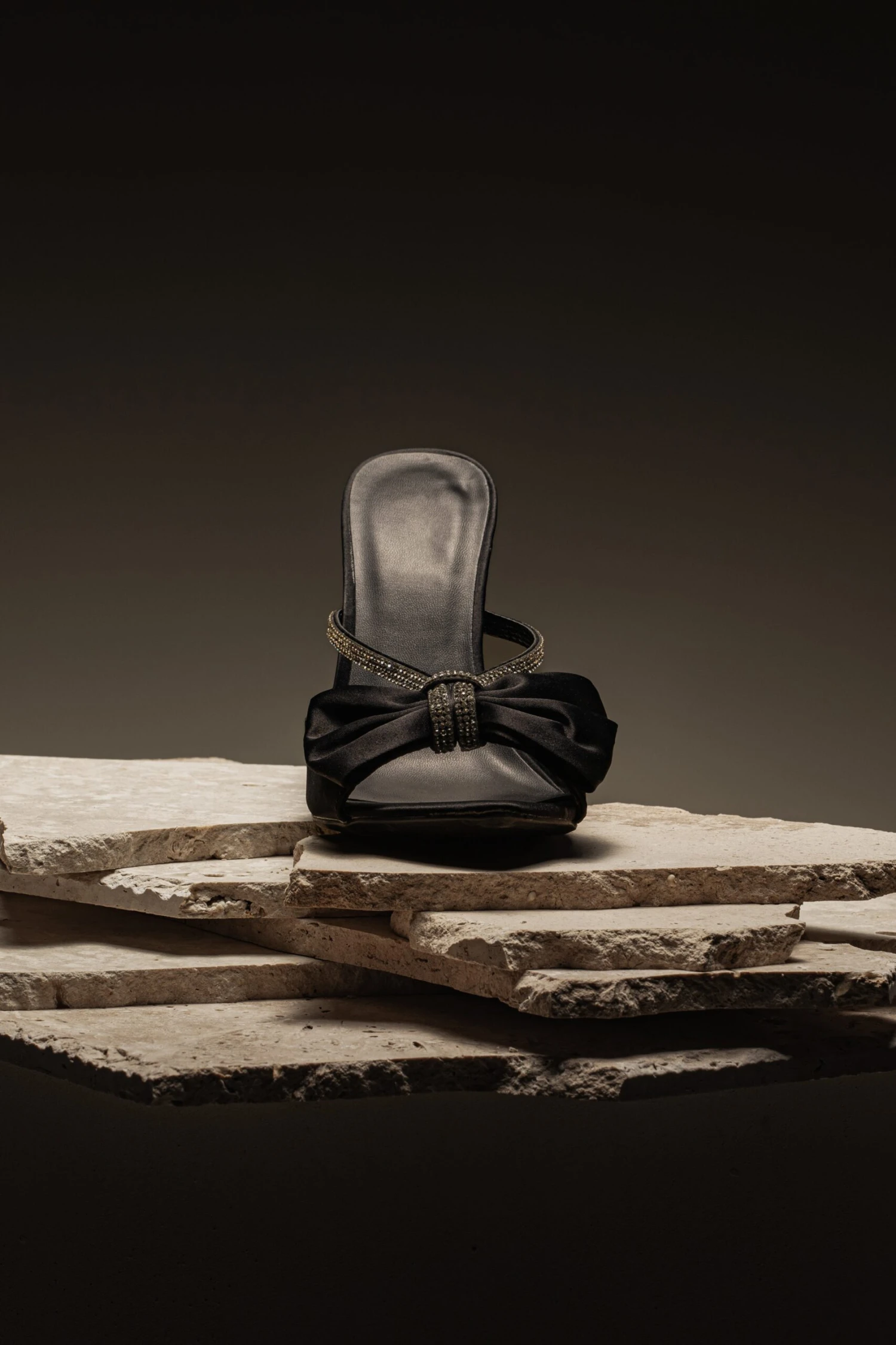 Black Glimmer Of Sparkle Rhinestone Heels - Image 3