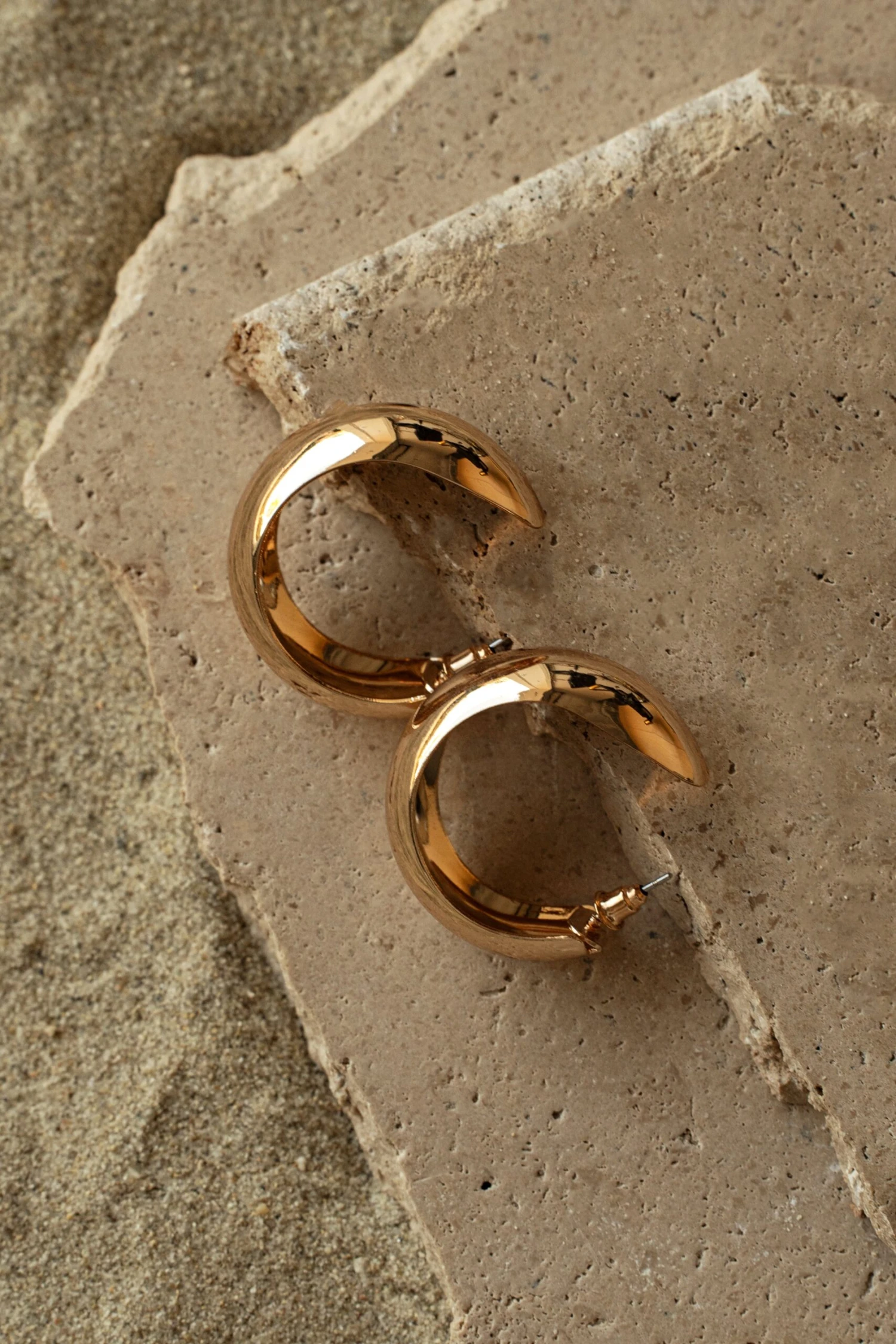 Gold Sheri Open Hoop Earrings