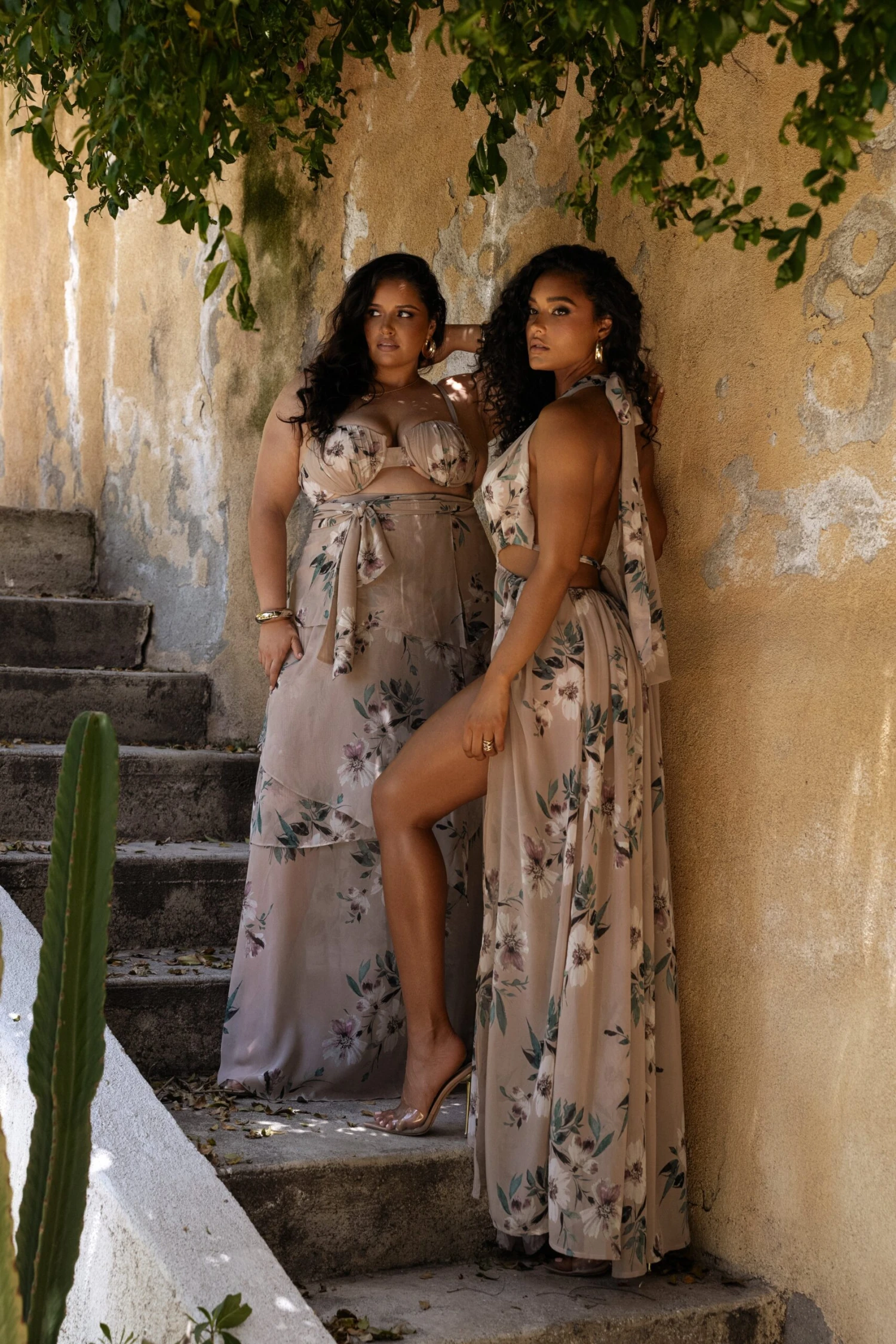 Purple Floral Nicoletta Chiffon Maxi Dress - Image 3