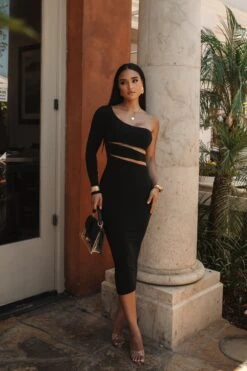 Noir Chase The Night One Shoulder Dress