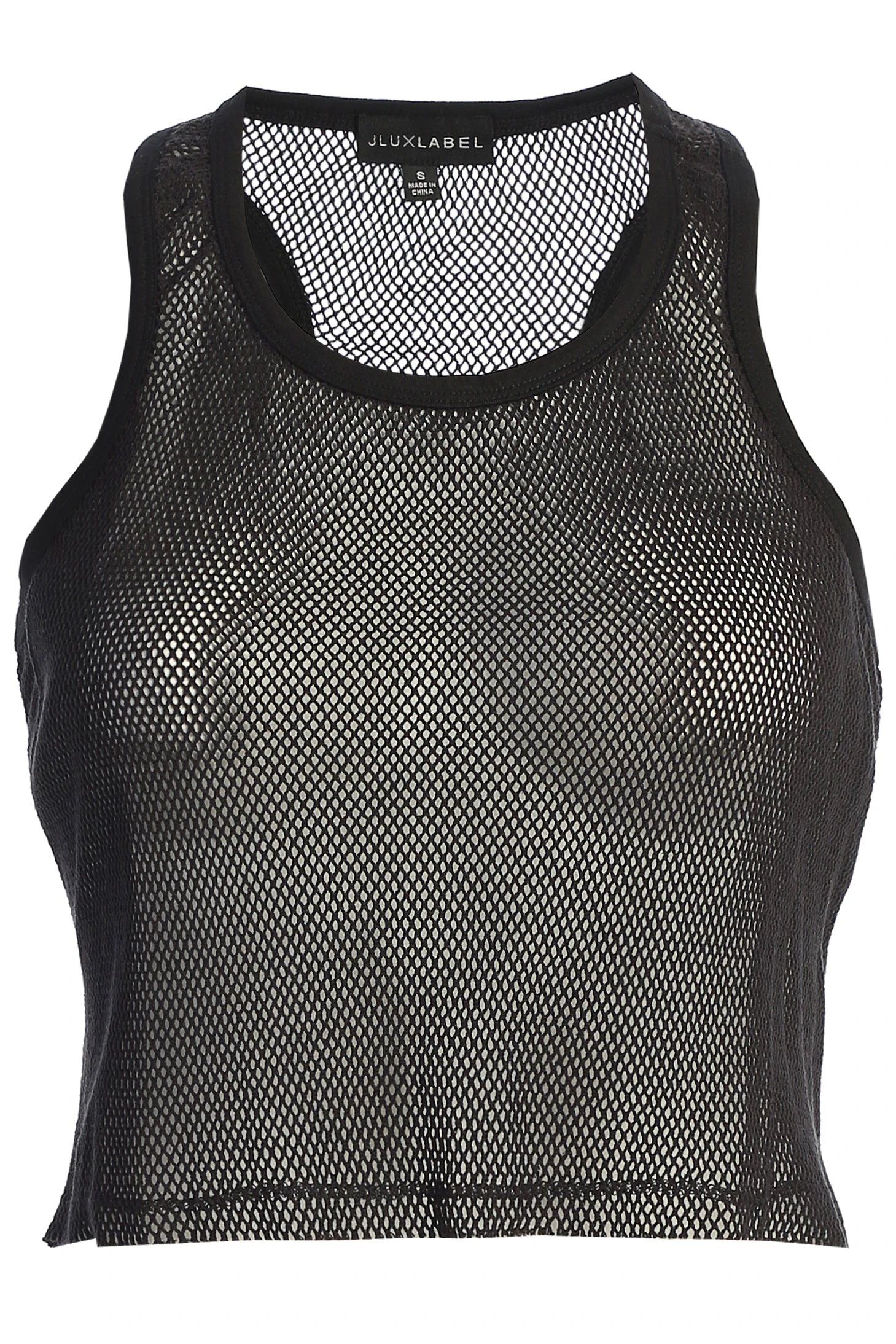 Black Fishnet Crop Tank - Image 3