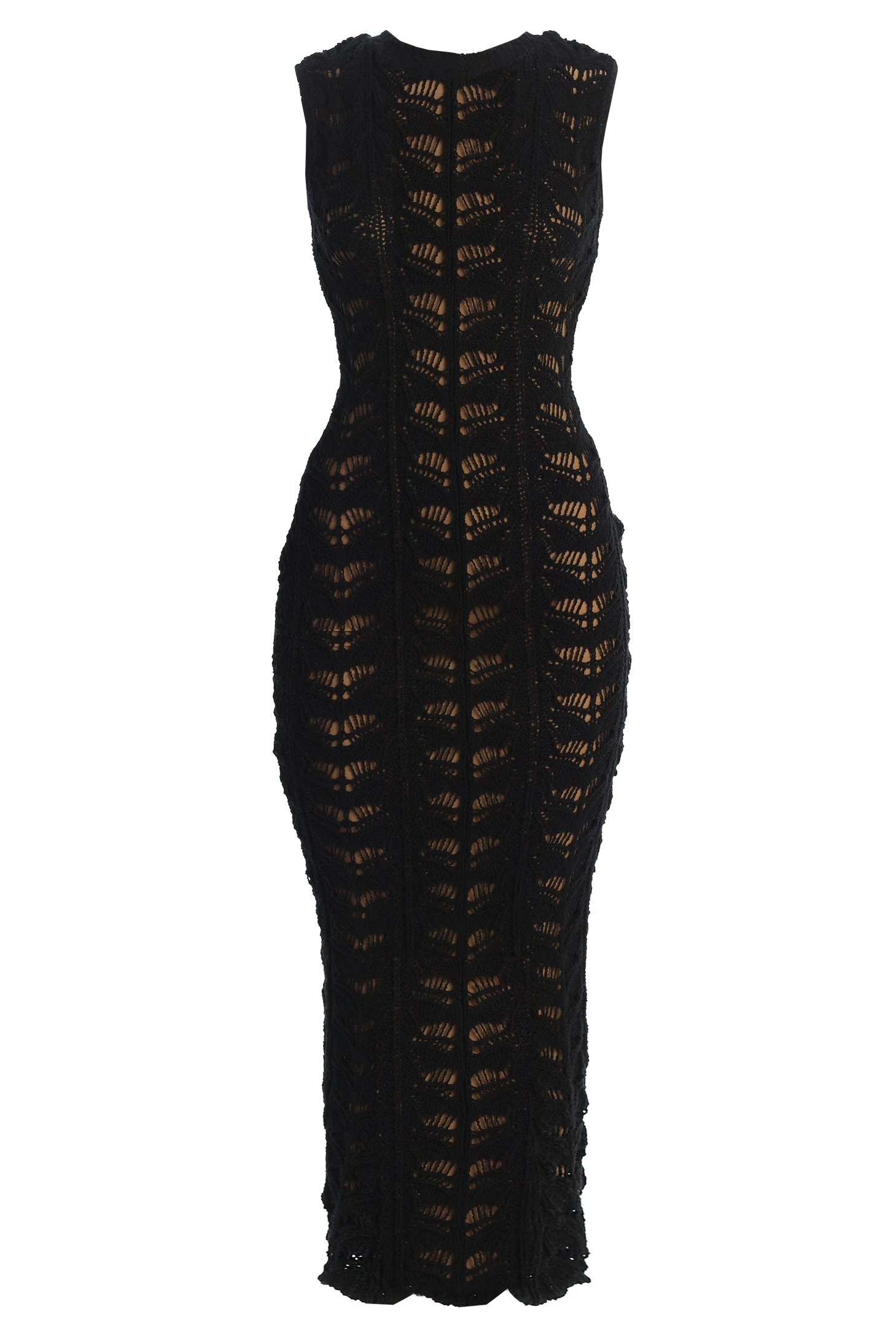 Black Mykonos Crochet Midi Dress - Image 3