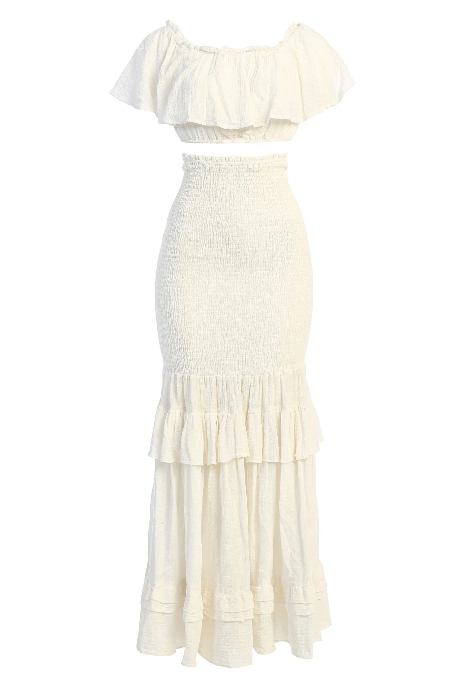 White Sienna Ruffled Skirt Set - Image 4