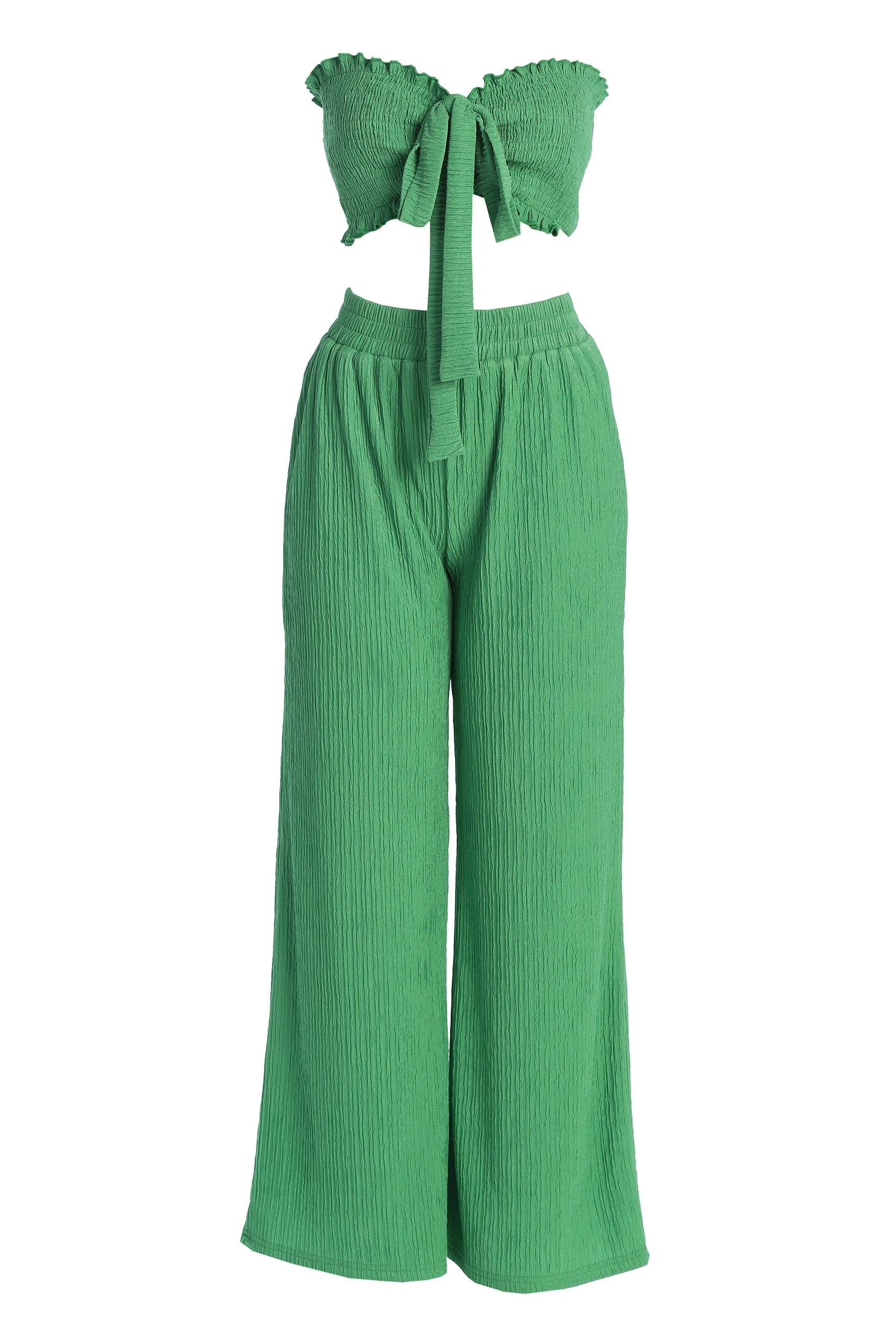 Green Odessa Smocked Pant Set - Image 4