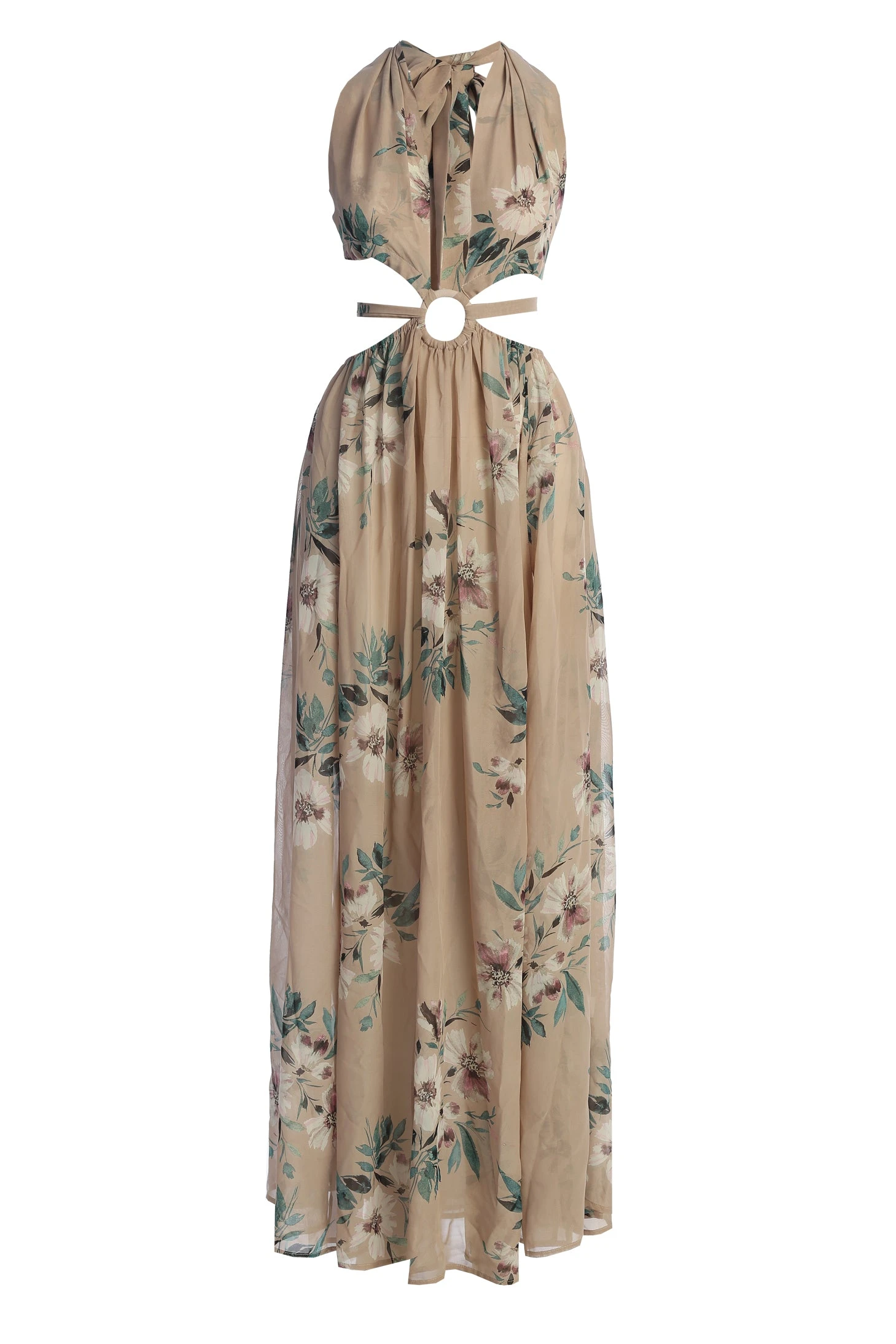 Purple Floral Nicoletta Chiffon Maxi Dress - Image 7