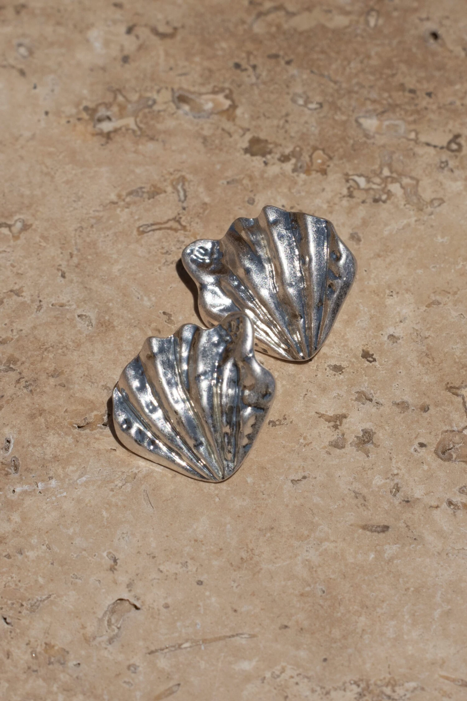 Silver Brea Texture Earrings