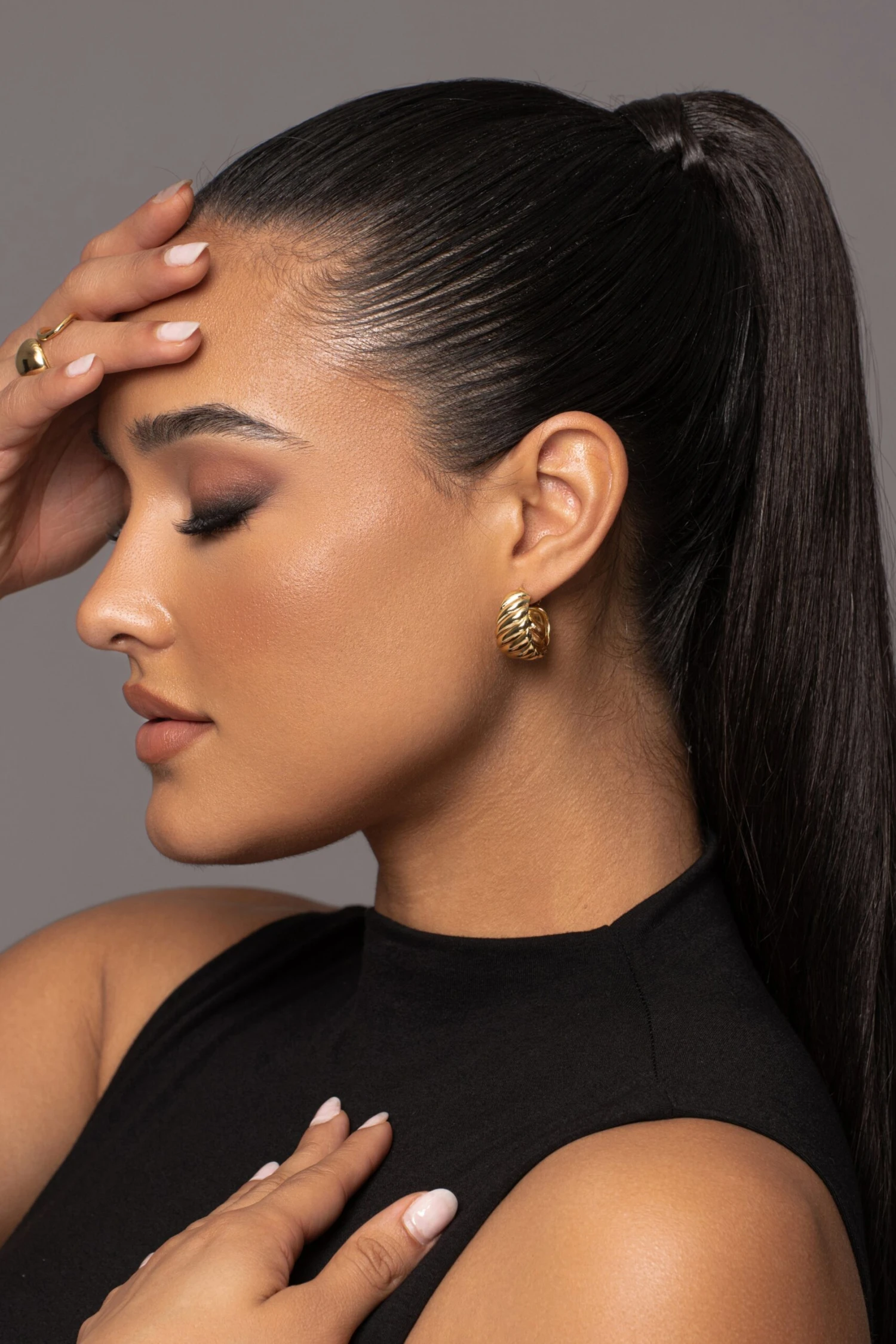 Gold Leni Croissant Earrings