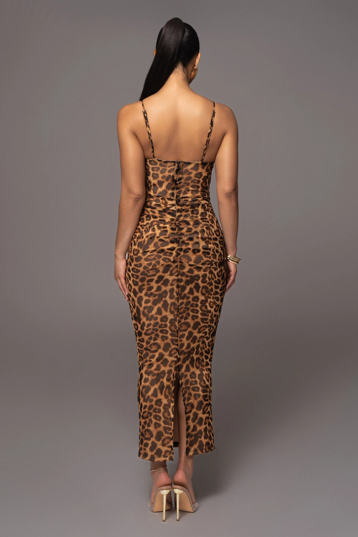 Leopard Make An Entrance Cowl Neck Dress - Image 11