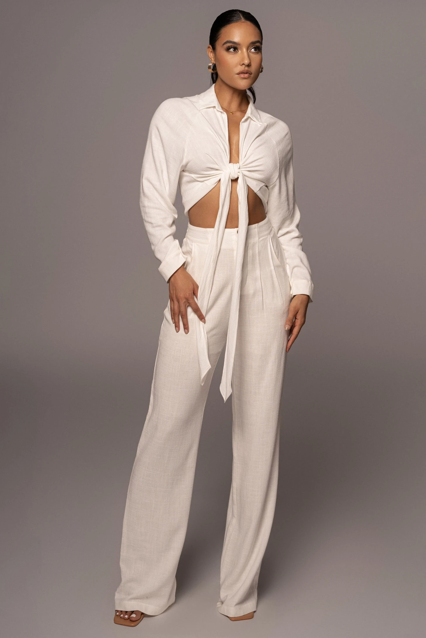 Ivory Soho Front Tied Woven Top - Image 10