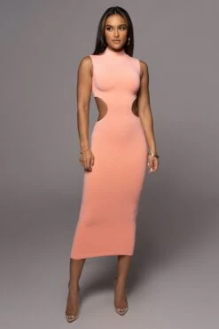 Peach Til Sunrise Midi Dress