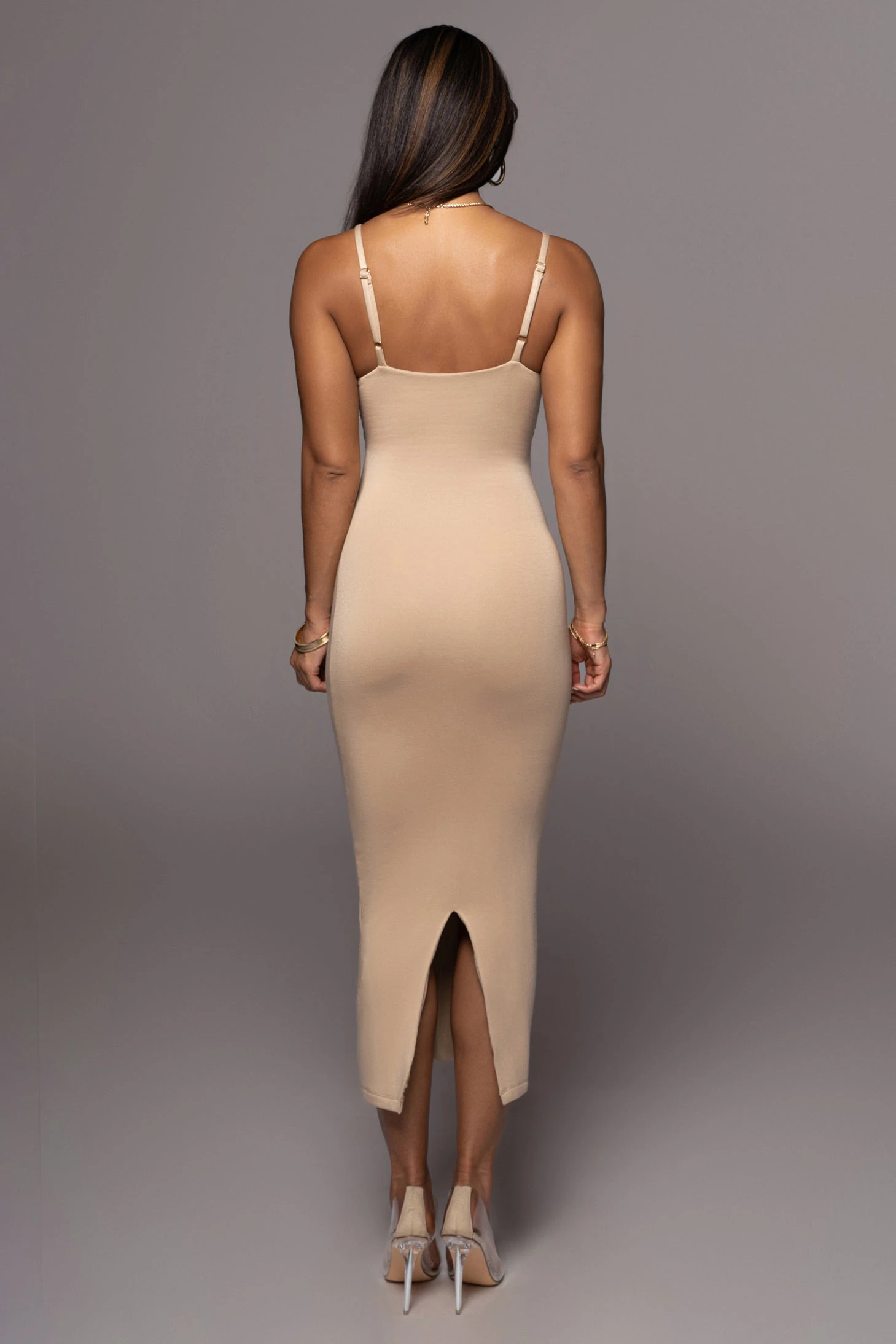 Beige Midnight Memories Midi Dress - Image 13