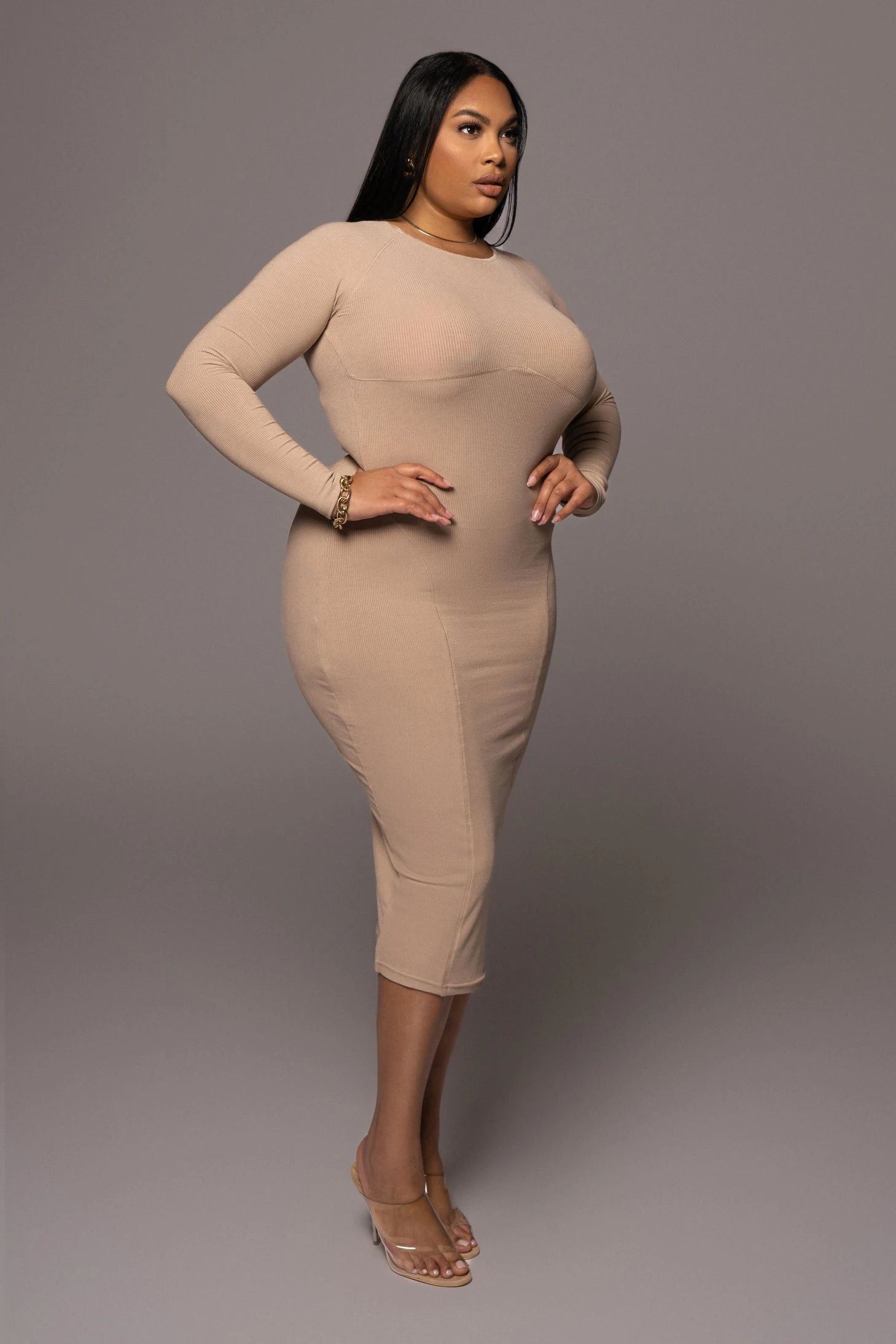 Beige High Expectations Midi Dress - Image 9