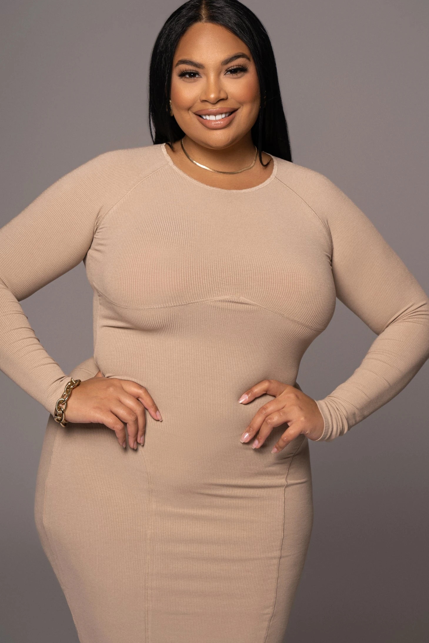 Beige High Expectations Midi Dress - Image 3