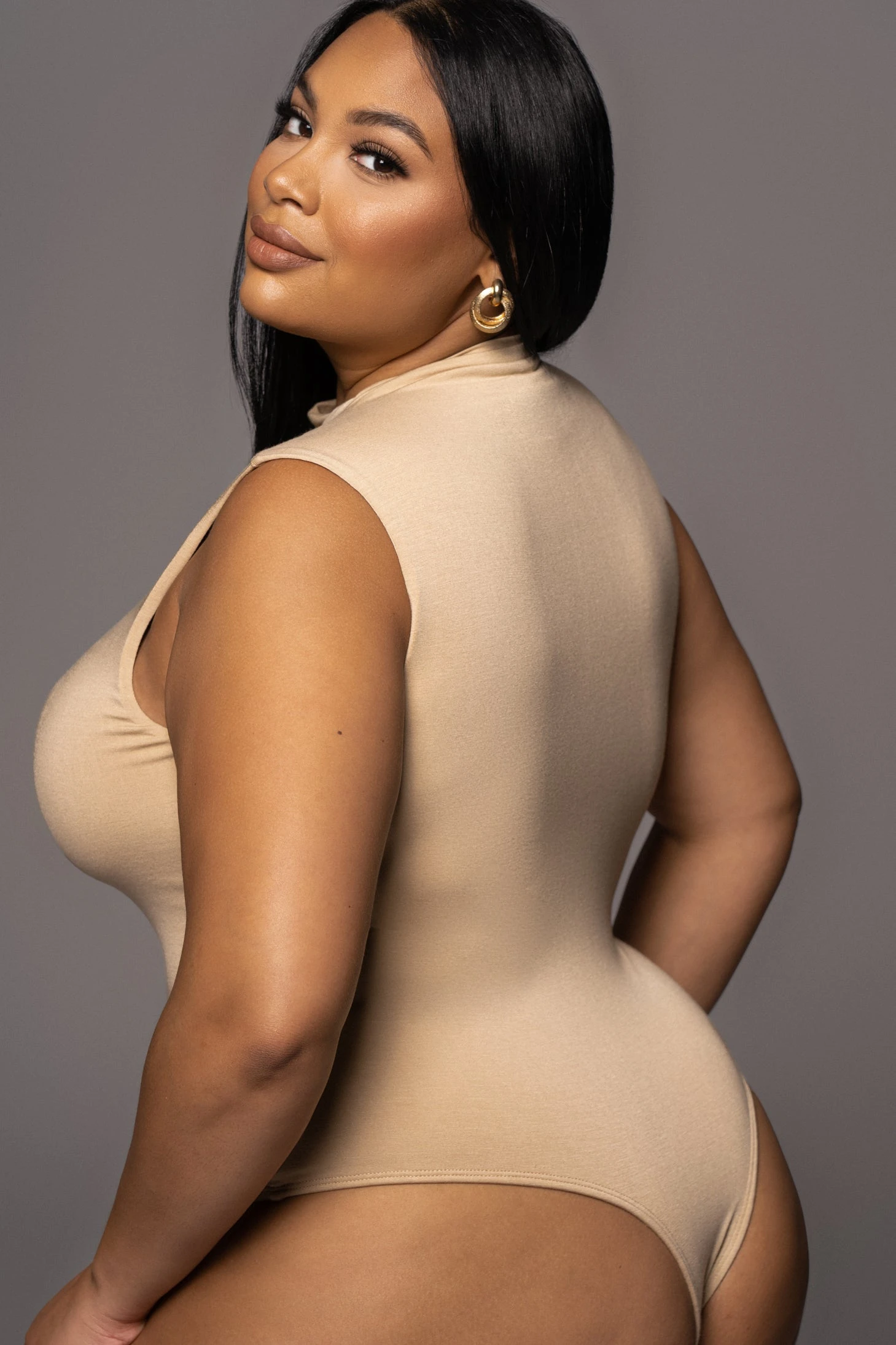 Jluxbasix Tan Ciela High Neck Bodysuit - Image 12