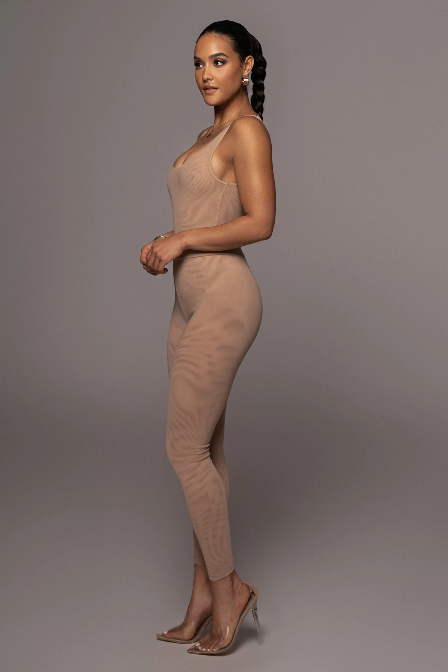 Beige Nina Mesh Pants - Image 5