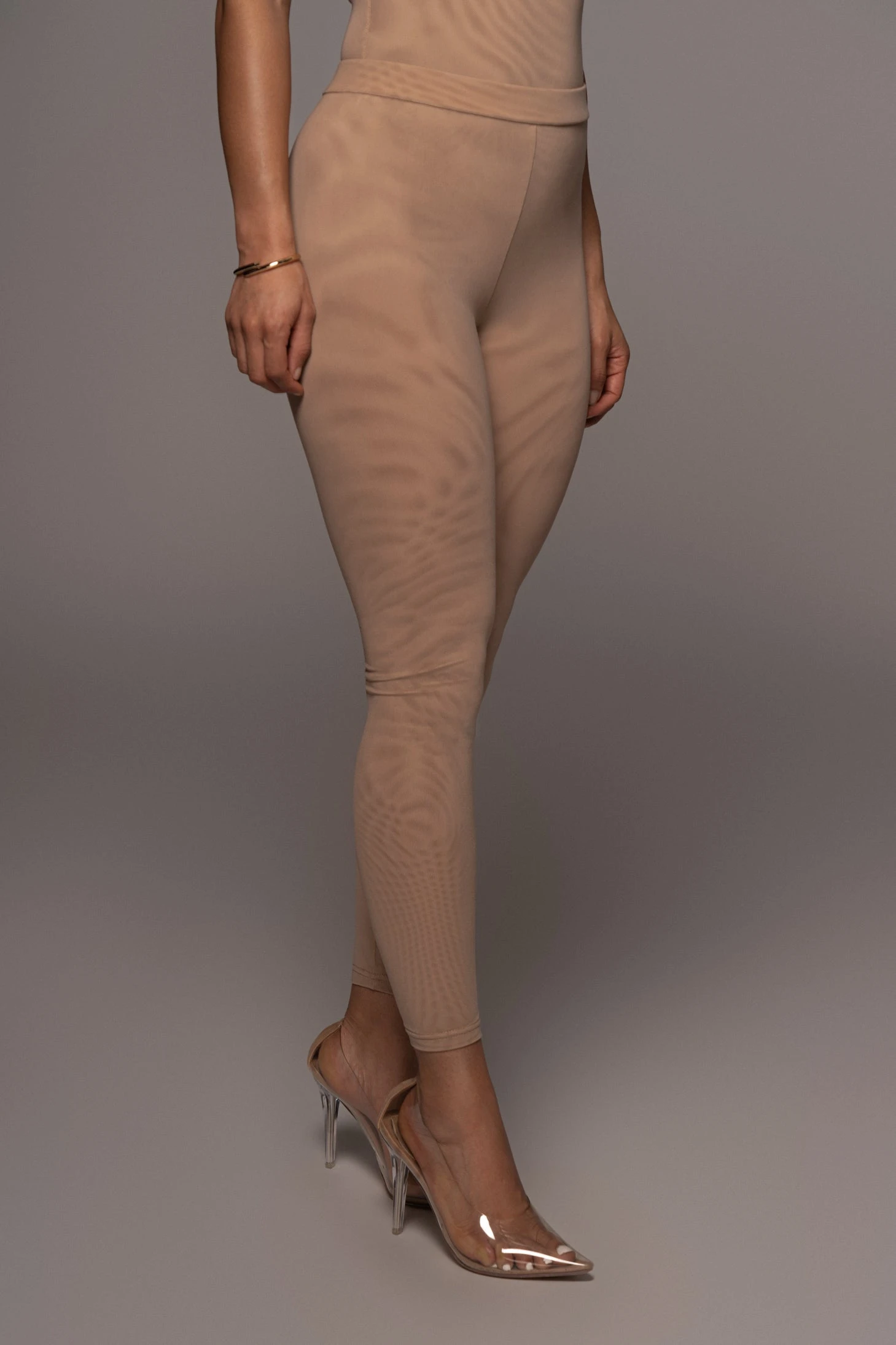 Beige Nina Mesh Pants - Image 3