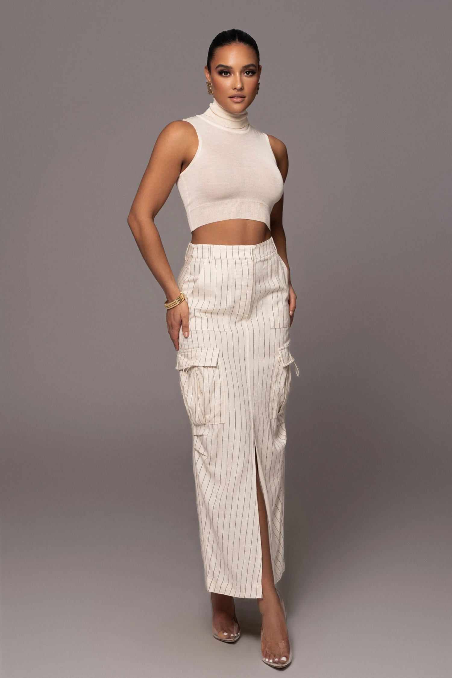 Buttercream Clean Lines Cargo Skirt - Image 2