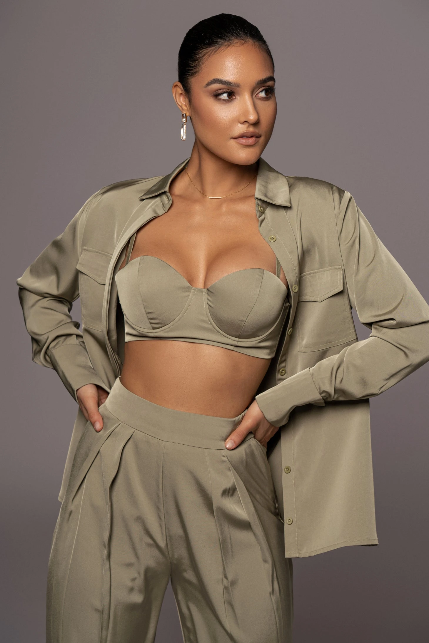 Olive Misty Button Up - Image 8