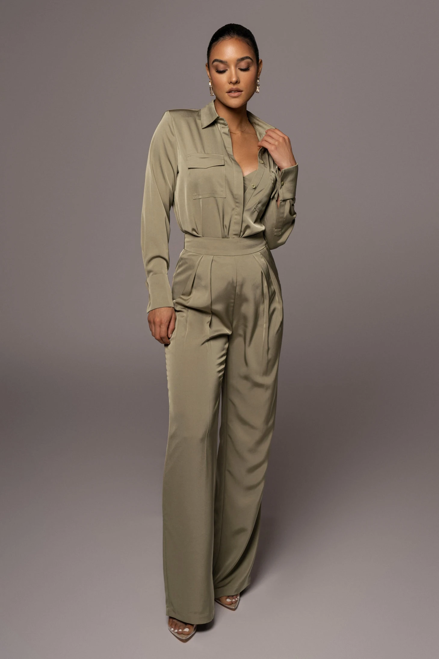 Olive Misty Button Up - Image 4
