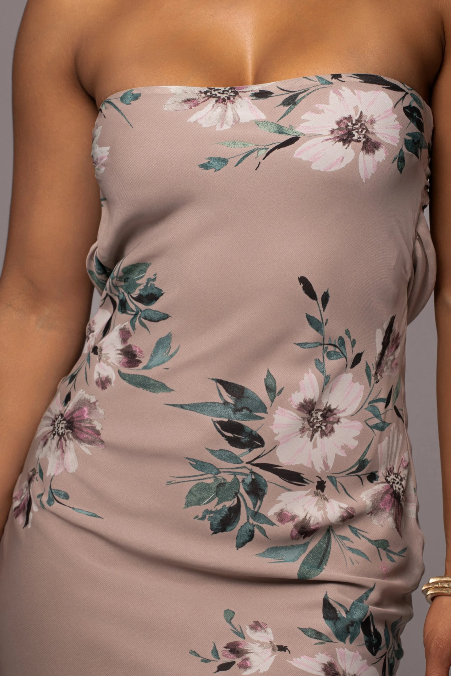 Purple Floral Break Free Strapless Maxi Dress - Image 10