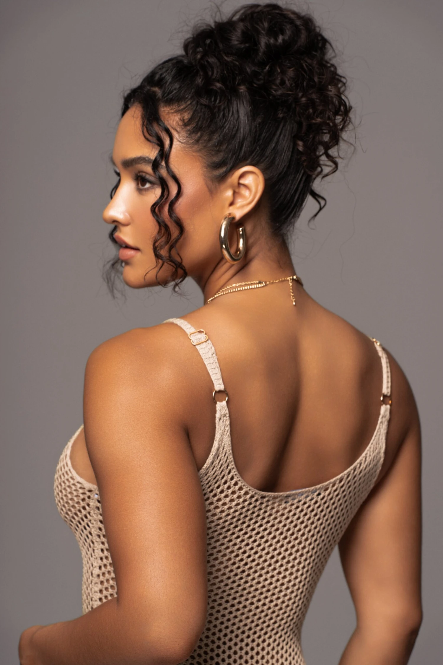 Beige Almost Paradise Netted Maxi Dress - Image 9