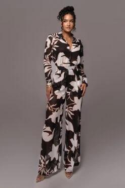 Ivory Floral Stay For A While Printed Trousers