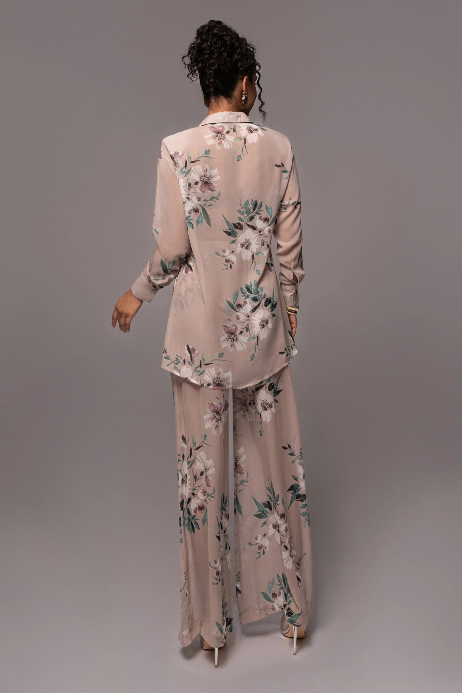 Purple Floral Between Us Printed Button Up - Image 12