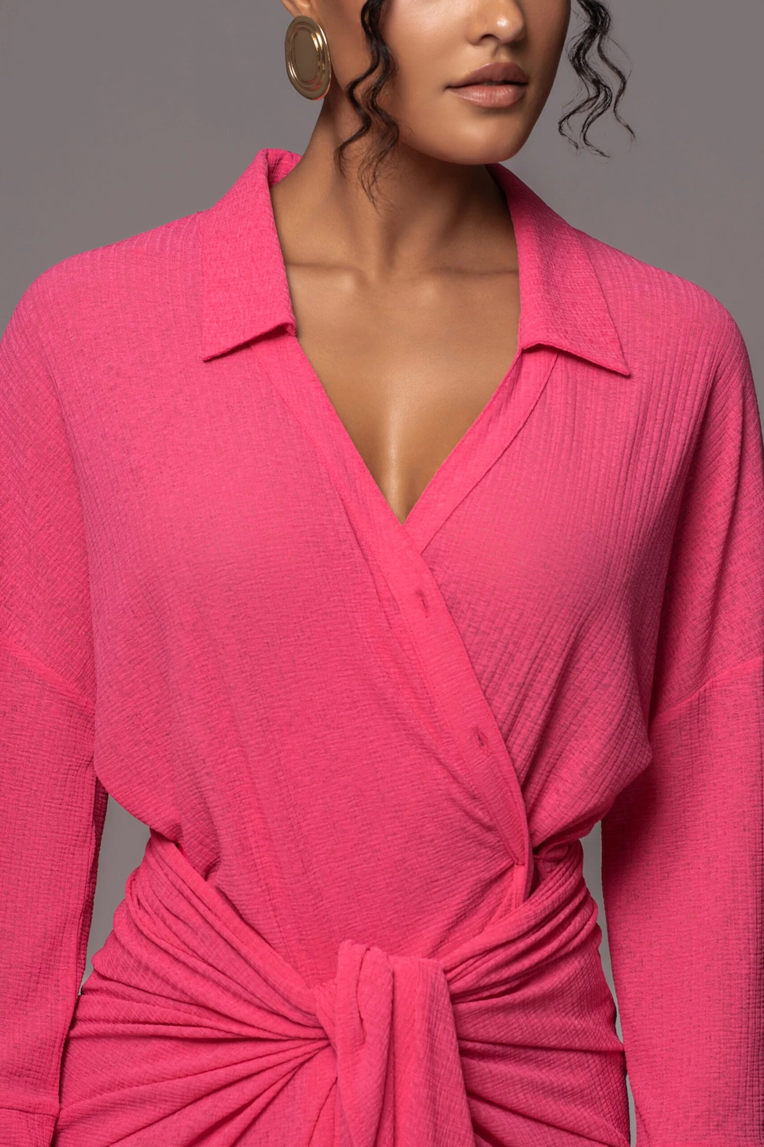 Fuchsia Sunlight Crinkled Mesh Skirt Set - Image 4