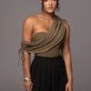 Olive New Obsession Draped Top