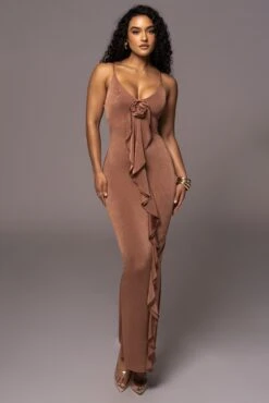 Tan Rosalinda Maxi Dress