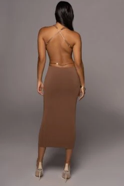 Pecan Empress Midi Dress