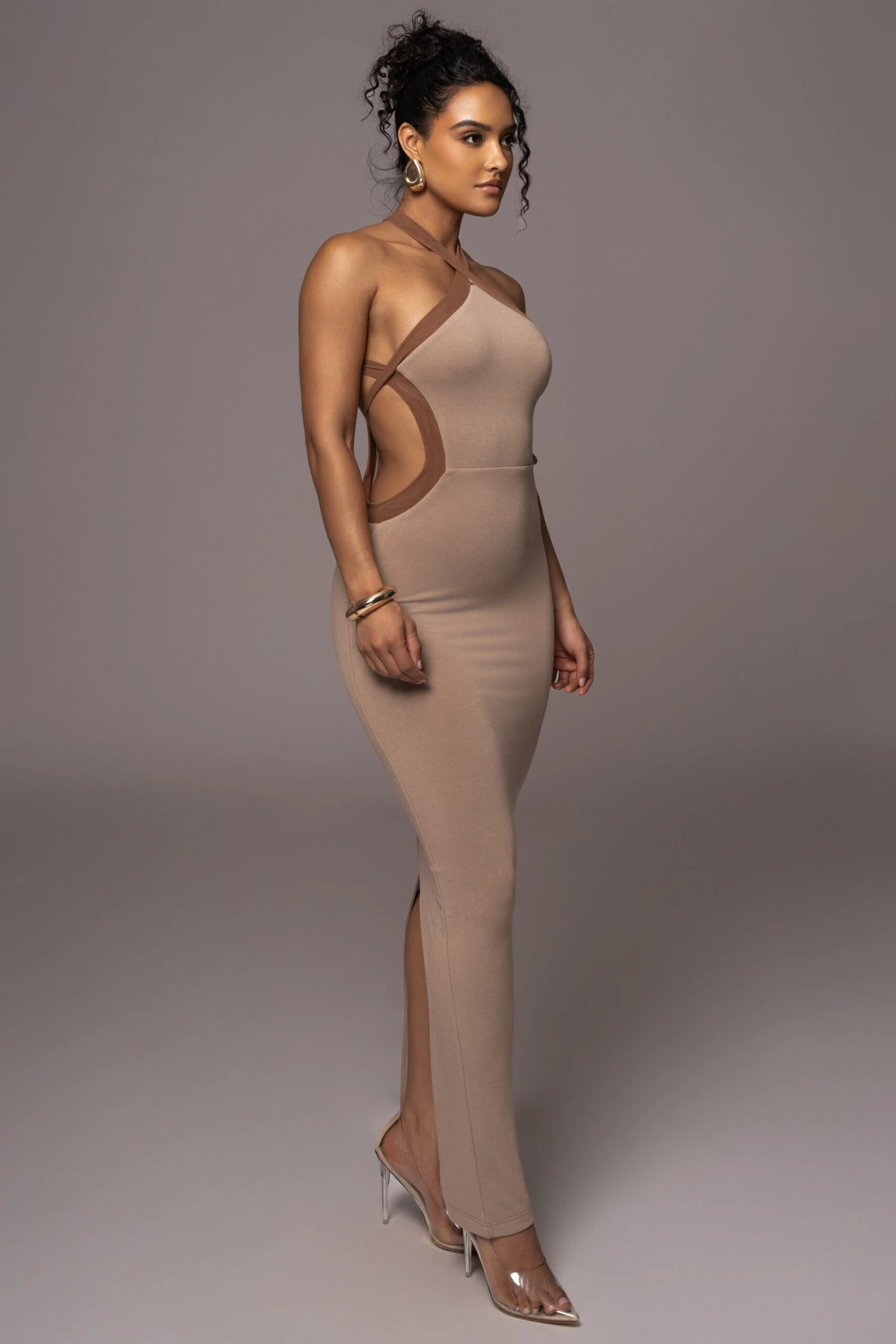 Beige Nights In Milan Maxi Dress - Image 6