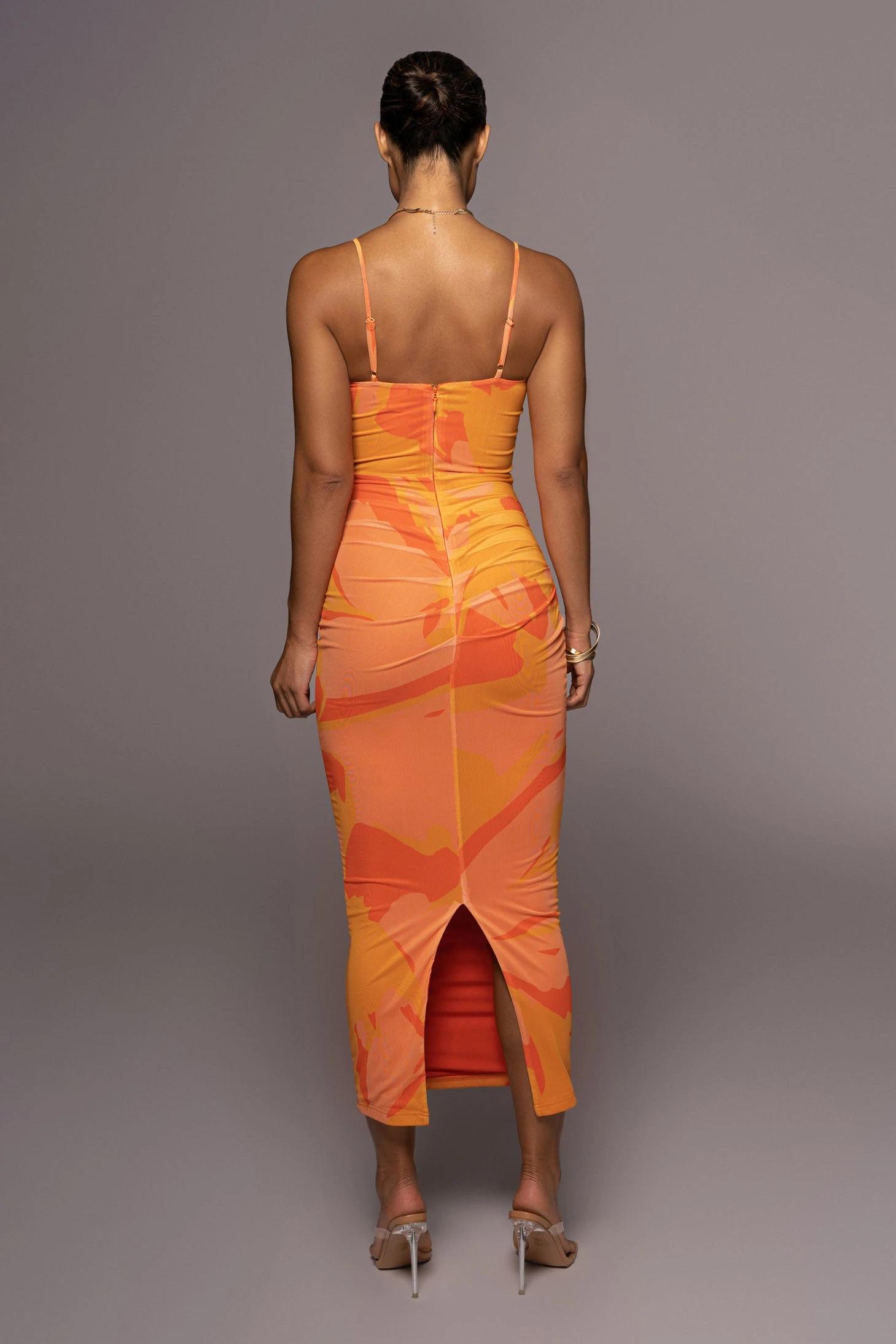 Orange Naylene Ruched Dress - Image 8