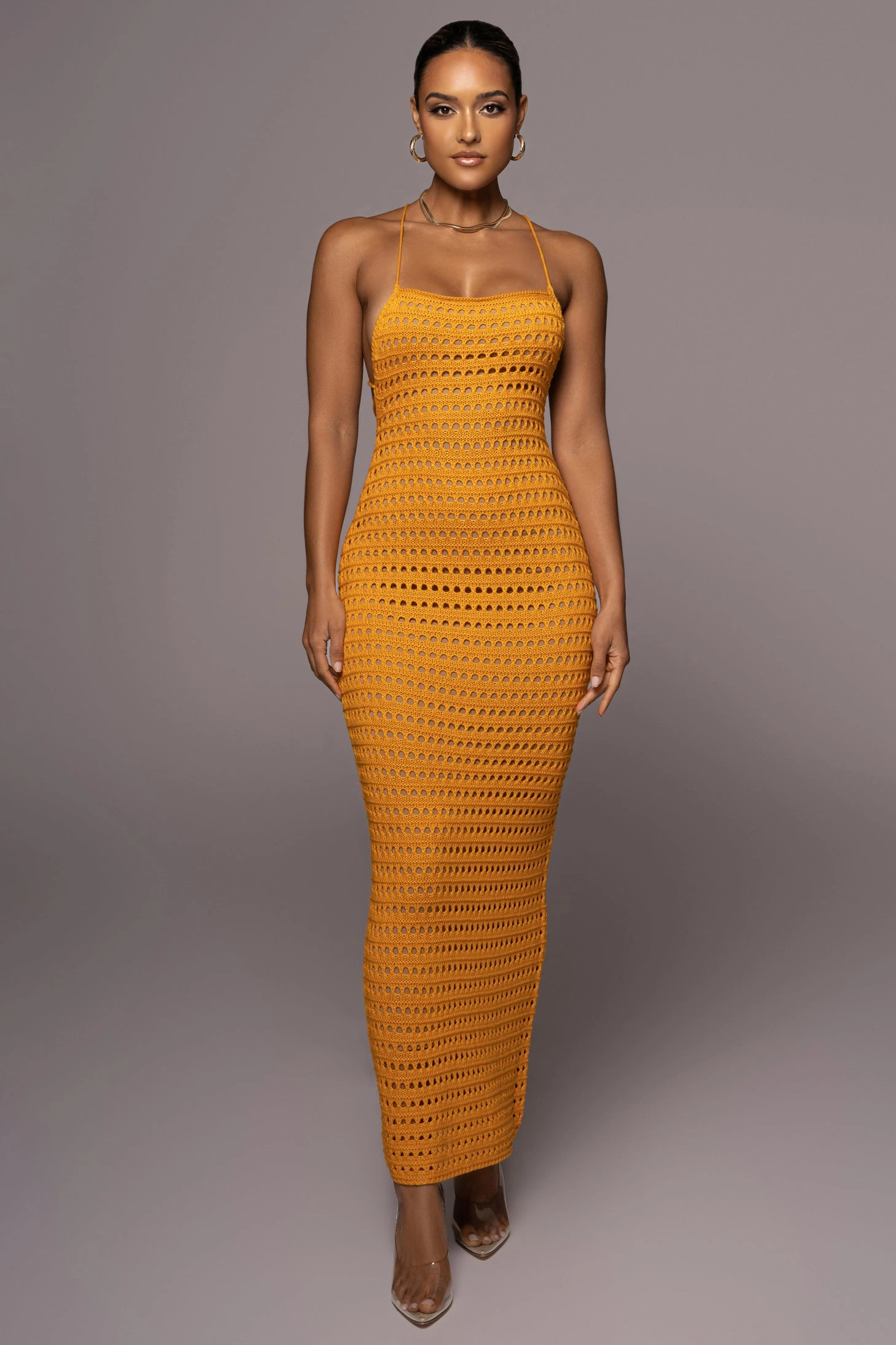 Apricot Palmas Crochet Maxi Dress - Image 5