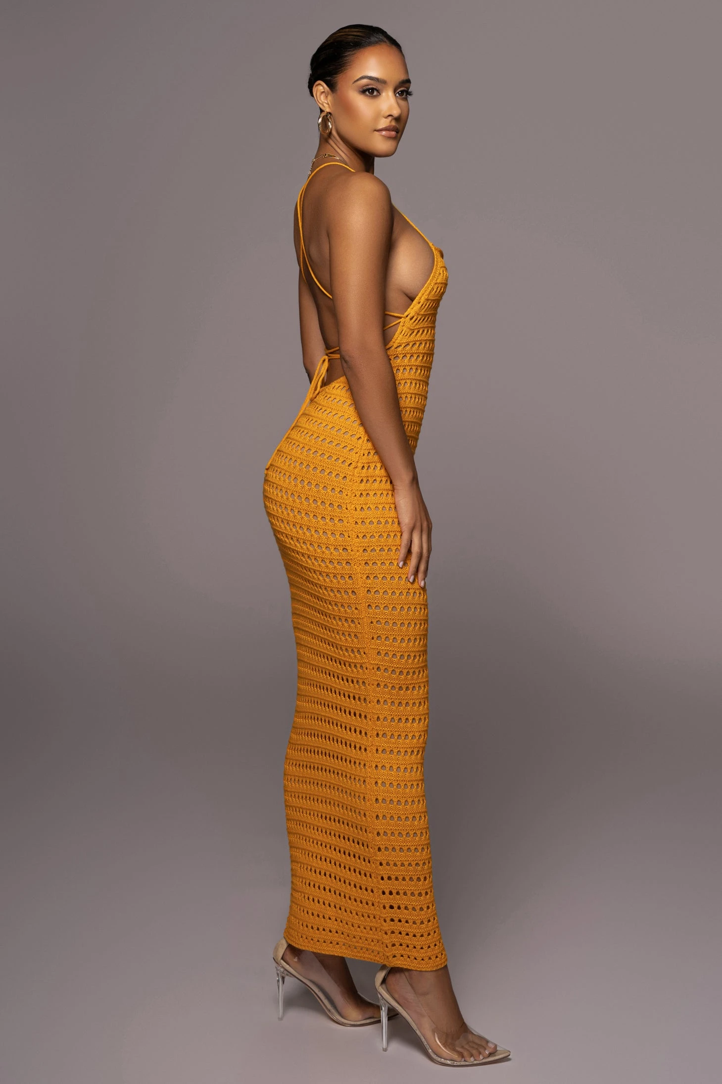 Apricot Palmas Crochet Maxi Dress - Image 8