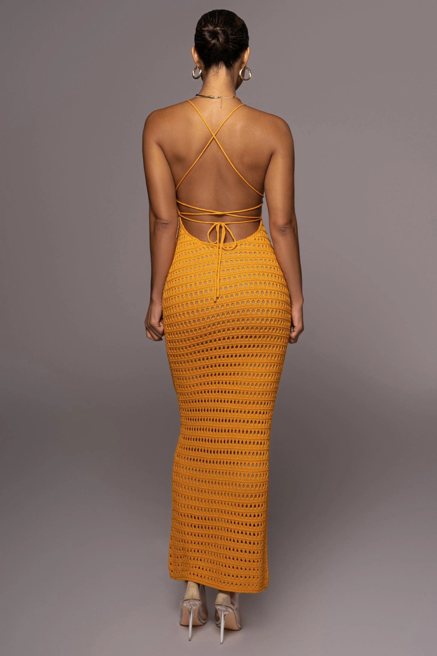 Apricot Palmas Crochet Maxi Dress - Image 2
