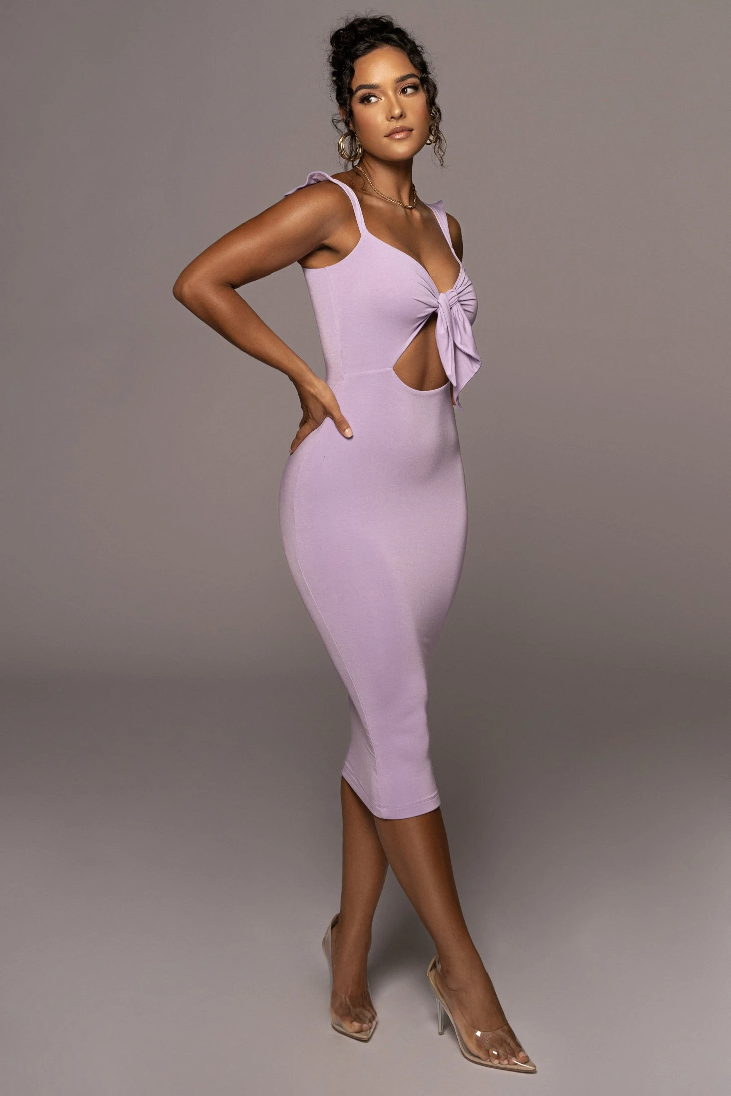 Lilac Unica Front Tie Dress - Image 5