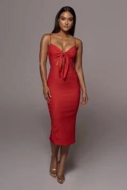 Red Dolores Linen Dress