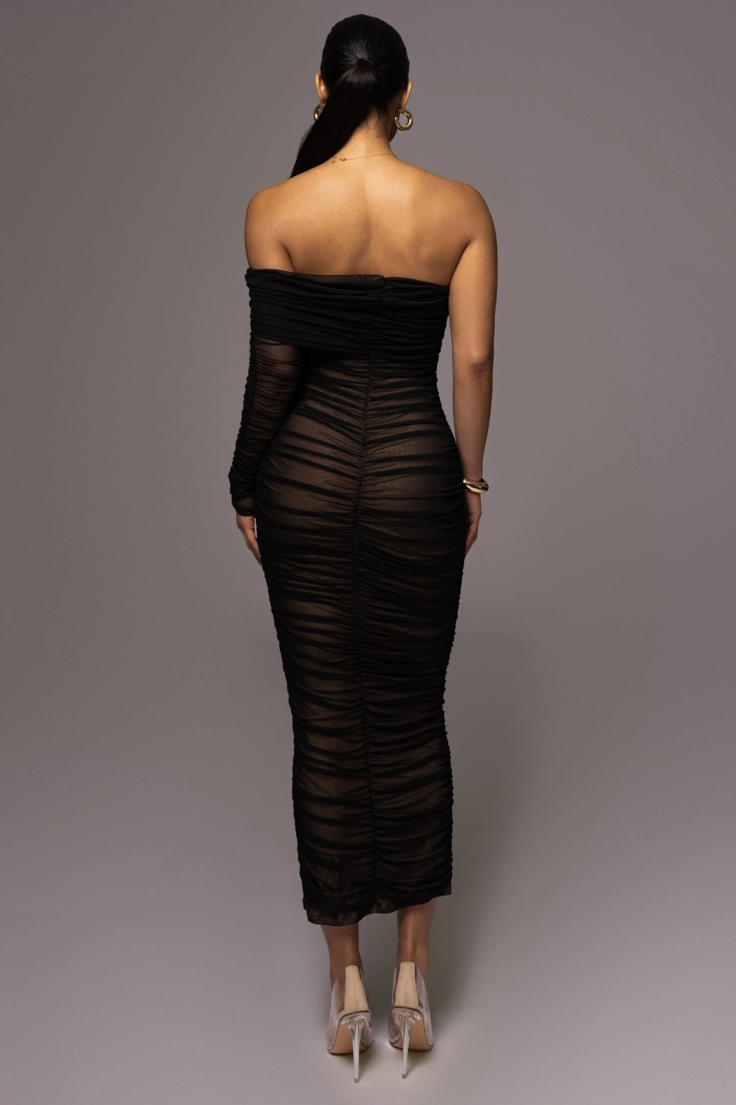 Black Denise Ruched Dress - Image 8