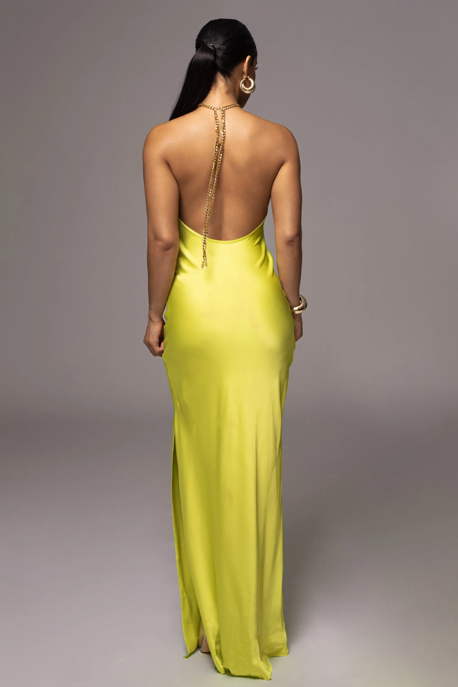 Neon Lime Novara Halter Maxi Dress - Image 6