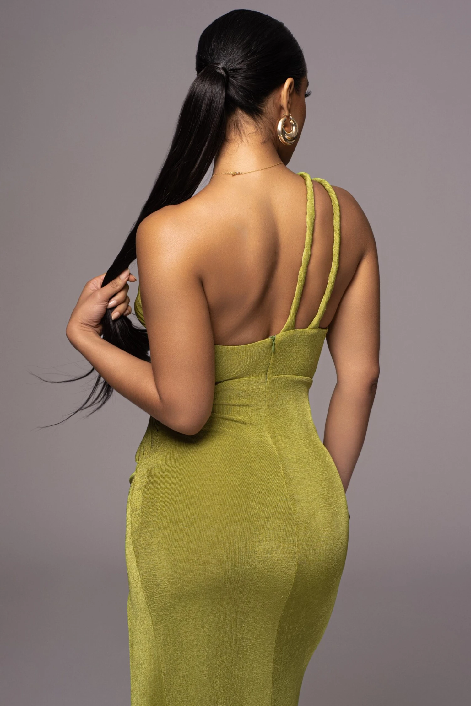 Olive Scarlet One Shoulder Maxi Dress - Image 7