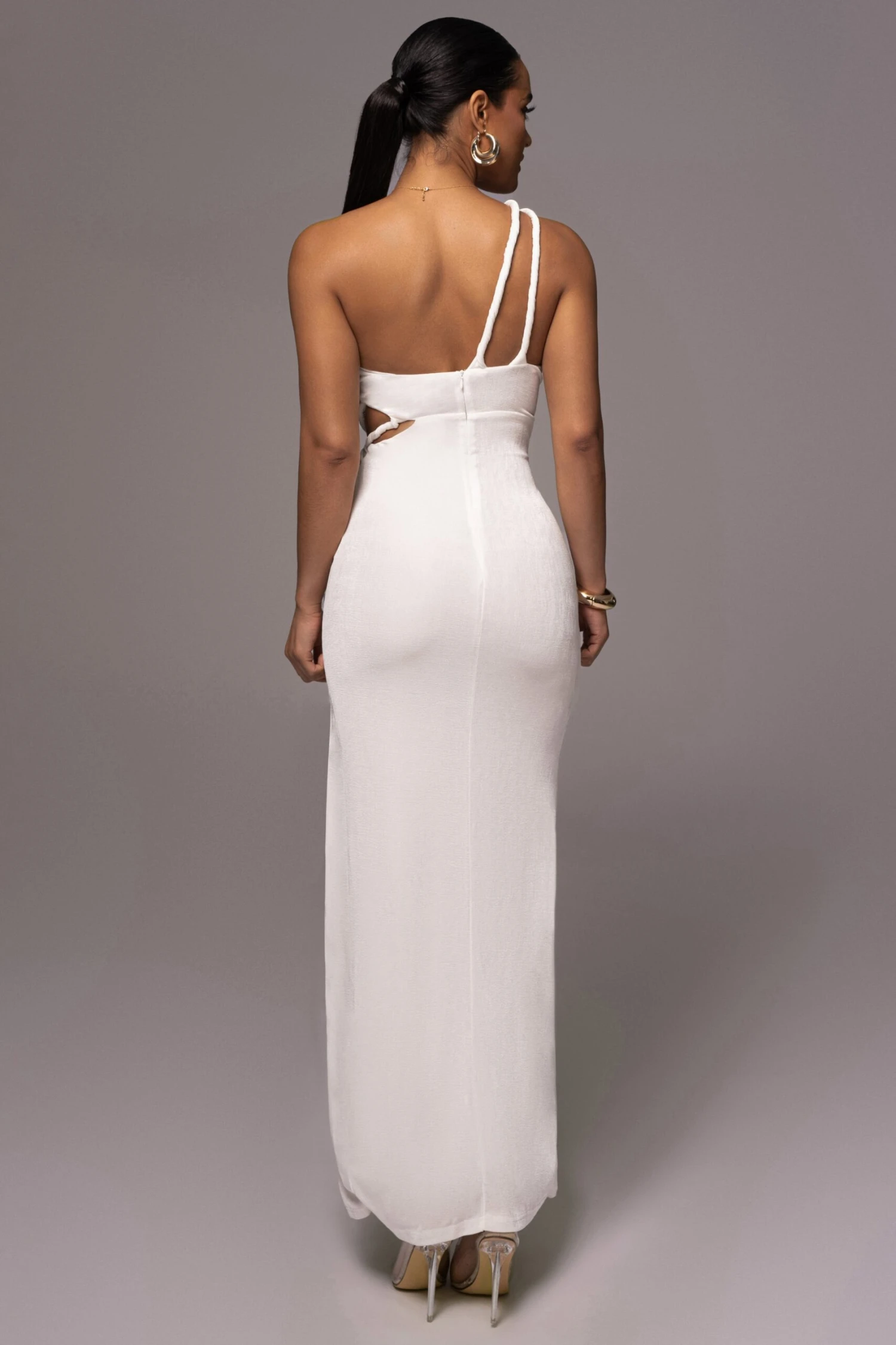 White Scarlet One Shoulder Maxi Dress - Image 7