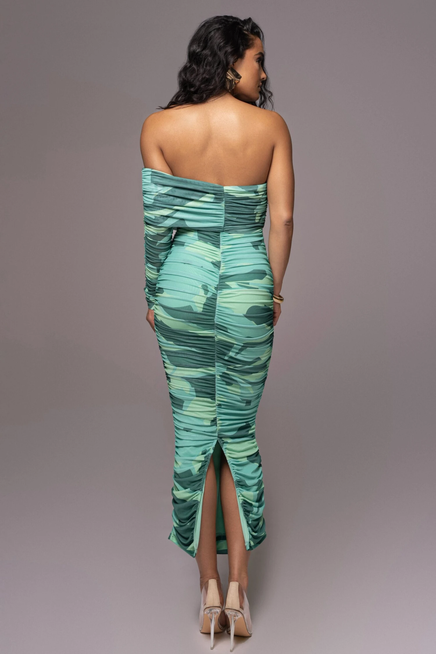 Green Capri Ruched Dress - Image 7
