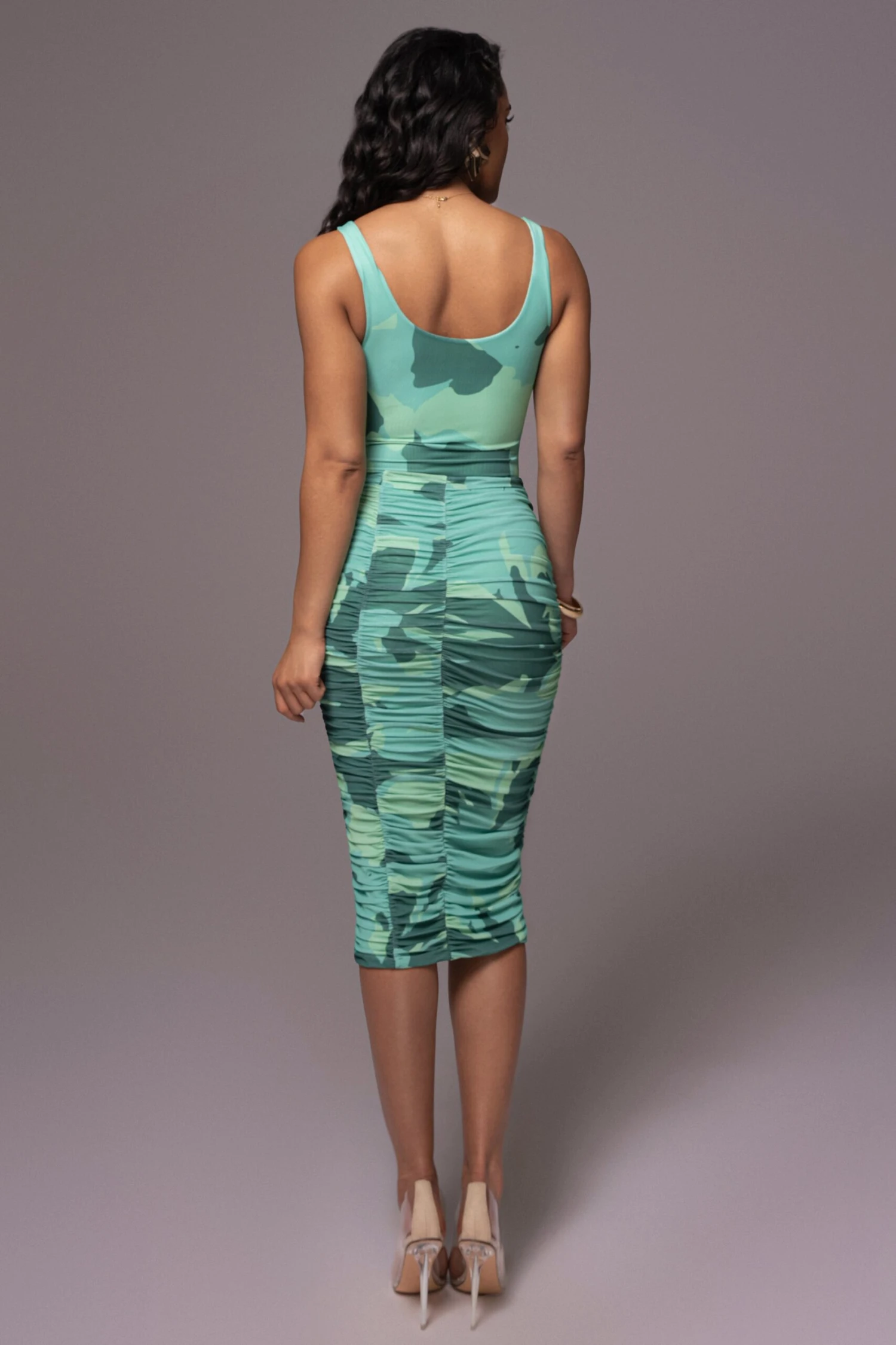 Green Costa Rica Floral Midi Skirt - Image 7