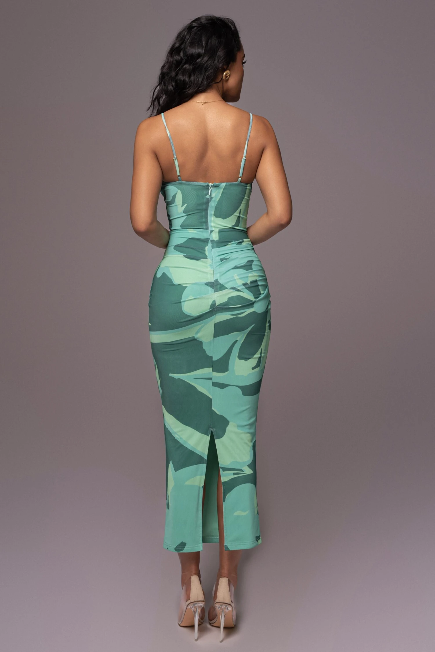 Green Naylene Ruched Dress - Image 8